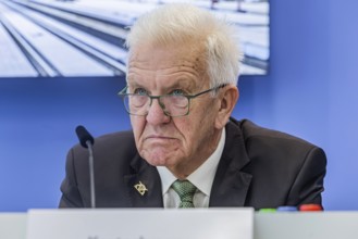 Prime Minister Winfried Kretschmann (Greens) . Portrait. Special meeting of the Stuttgart 21