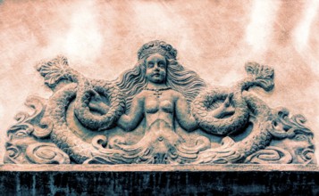 Mythological Mermaid Creature, wall decoration, Welf Castle of Herzberg, Herzberg am Harz, district