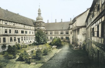 Inner courtyard, Welf Castle of Herzberg, 1907, Lower Saxony, Germany