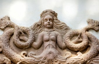 Mythological Mermaid Creature, wall decoration, Welf Castle of Herzberg, Herzberg am Harz, district