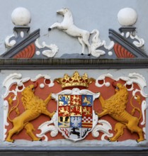 Alliance coat of arms of the House of Welf with Saxon Steed, Welf Castle of Herzberg, Herzberg am