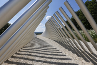 Art in public space, sculpture made of aluminum profile pipes by artist Martin Burchard, life's