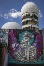 Graffiti on the former US eavesdropping facility on Teufelsberg in Grunewald, Berlin, Germany
