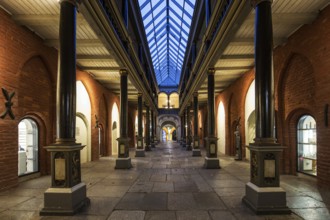 Stralsund medieval town hall, display façade at the Old Market Square, to the left the St. Nicholas