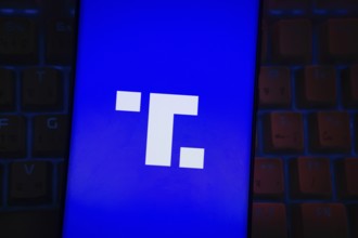 Dhaka, Bangladesh - 13 March 2025: The logo of the is displayed on a smartphone screen