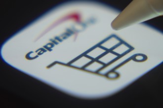 Dhaka, Bangladesh- 06 Dec 2025: Close-up of the Capital One app on a screen with a stylus pointing