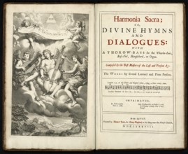Book of Harmoniae Sacra or Divine hymns and dialogues, a music book by Henry Playford, 17th century