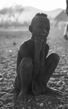 Himba child, traditional Himba village, Kaokoveld, Kunene, Namibia