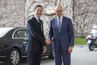 Mark Rutte (Secretary General of NATO) and Friedrich Merz (Chancellor of the Federal Republic of