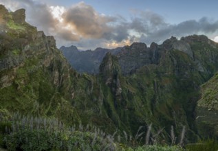 Sunset at Pico do Arieiro, hiking trail PR1, Madeira, Portugal