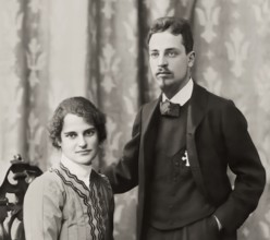 Rainer Maria Rilke, 1875 – 1926, Austrian poet and novelist with his wife sculptress Clara