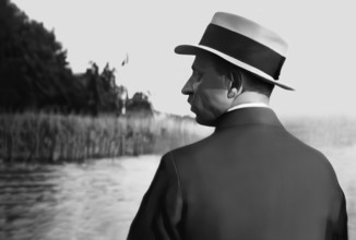 Portrait of Rainer Maria Rilke, 1875 – 1926, Austrian poet and novelist, digitally edited