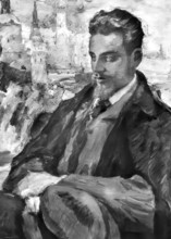 Portrait of Rainer Maria Rilke, 1875 – 1926, Austrian poet and novelist, based on a painting by