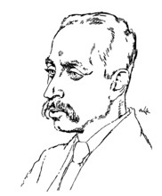 Portrait of Rainer Maria Rilke, 1875 – 1926, Austrian poet and novelist, based on a sketch by Emil