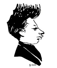 Portrait of Rainer Maria Rilke, 1875 – 1926, Austrian poet and novelist, based on a sketch by