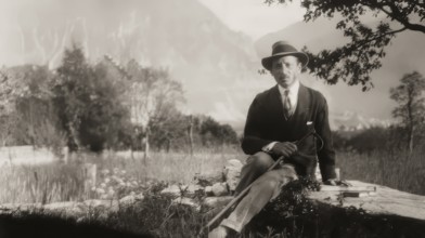 Rainer Maria Rilke, 1875 – 1926, Austrian poet and novelist with Baladine Klossowska, Château de