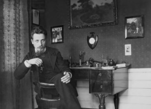 Portrait of Rainer Maria Rilke, 1875 – 1926, Austrian poet and novelist, based on a photograph by