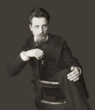 Portrait of Rainer Maria Rilke, 1875 – 1926, Austrian poet and novelist, based on a photograph by