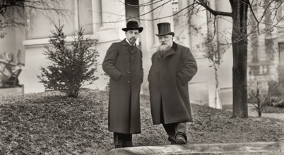 Rainer Maria Rilke together with Auguste Rodin, Meudon, France, 1905, digitally optimized