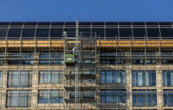 Scaffolding on the façade of the Radisson Hotel Berlin, Karl-Liebknecht-Straße, Berlin, Germany