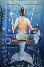 Colourfully painted doors on Santa Maria Street in the old town, Funchal, Madeira, Portugal