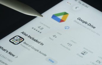 Dhaka, Bangladesh- 30 Oct 2025: Google Drive app on a iPad screen with a pen pointing at the