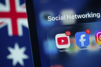 Dhaka, Bangladesh- 01 Dec 2025: A smartphone screen displays the Youtube and Facebook app with an