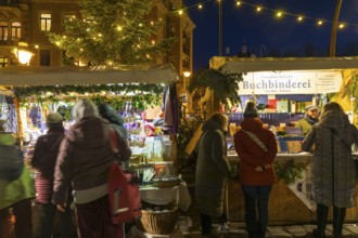 Elbhangfest Christmas market in Dresden Loschwitz in the historic village center of Loschwitz