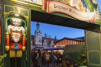 Leipzig Christmas market on the market in front of the Old Town Hall, Leipzig, Saxony, Germany