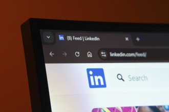 Dhaka, Bangladesh- 02 June 2025: Close-up of a computer screen displaying the LinkedIn web