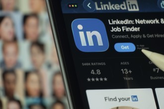 Dhaka, Bangladesh- 24 Oct 2025: A iPad screen displaying the LinkedIn app on App store