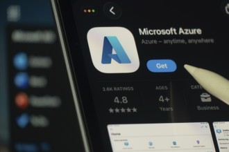 Dhaka, Bangladesh- 24 Oct 2025: A iPad screen displaying the Microsoft Azure app on App store