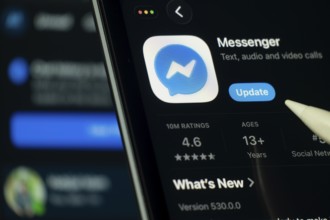 Dhaka, Bangladesh- 24 Oct 2025: A iPad screen displaying the Messenger app on App store