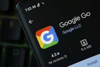 Dhaka, Bangladesh- 27 July 2025: Google Go app from Google Playstore is displayed on a smartphone