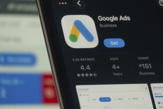 Dhaka, Bangladesh- 24 Oct 2025: A iPad screen displaying the Google Ads app on App store