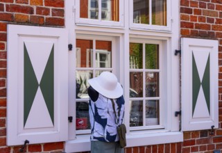 Catering, retail and typical, historic architecture in the Dutch Quarter in Potsdam, Brandenburg,