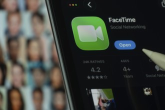 Dhaka, Bangladesh- 24 Oct 2025: A iPad screen displaying the Apple Facetime app on App store