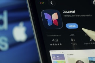 Dhaka, Bangladesh- 24 Oct 2025: A iPad screen displaying the Apple Journal app on App store