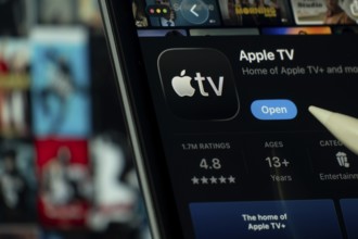 Dhaka, Bangladesh- 24 Oct 2025: A iPad screen displaying the Apple TV app on App store