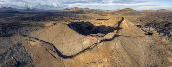 Volcán de Las Nueces volcano, picturesque volcanic landscape with volcanic craters and lava fields