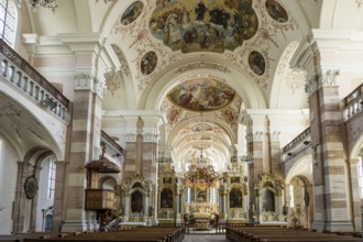 Interior view, church, Notre-Dame de l'Assomption, Rouffach, Haut-Rhin Department, Alsace, France