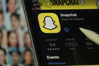 Dhaka, Bangladesh- 24 Oct 2025: A iPad screen displaying the Snapchat app on App store