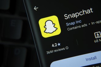 Dhaka, Bangladesh- 27 July 2025: Snapchat app from Google Playstore is displayed on a smartphone