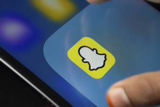 Dhaka, Bangladesh- 16 March 2025: A close up of an iPad screen displaying the Snapchat app