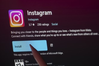 Dhaka, Bangladesh- 19 Sep 2025: A close-up of the Instagram app from the Microsoft Store is shown
