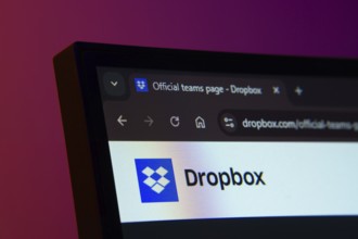 Dhaka, Bangladesh- 02 June 2025: Close-up of a computer screen displaying the Dropbox web interface