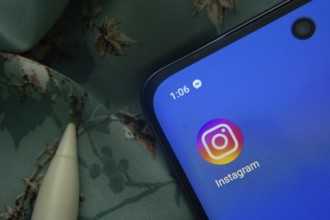 Dhaka, Bangladesh- 07 May 2025: Instagram app icon is seen on smartphone