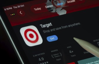 Dhaka, Bangladesh- 30 Oct 2025: Target app displayed on a iPad screen in dark mode with a digital