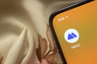 Dhaka, Bangladesh- 07 May 2025: MEXC app icon is seen on smartphone
