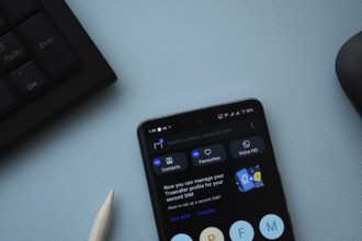 Dhaka, Bangladesh- 13 Nov 2025: Truecaller app on the smartphone